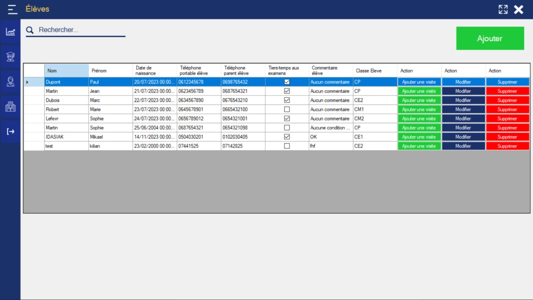 image du projet : Gestion infirmerie